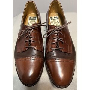 J Murphy Flex Appeal Leather Cap Toe Size 7.5 Men's Dress Shoe Brown Brazil Made
